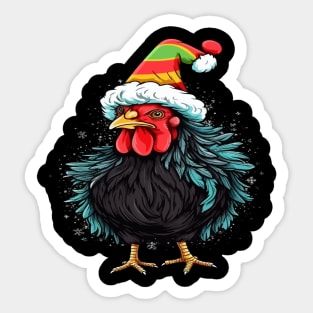 Chicken Christmas Sticker